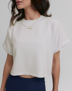 CROPPED T-SHIRT MOON COTTON™ WARM SUGAR
