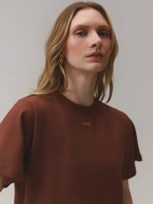 THE ESSENTIAL TEE MOON COTTON™ VELVET TRUFFLE