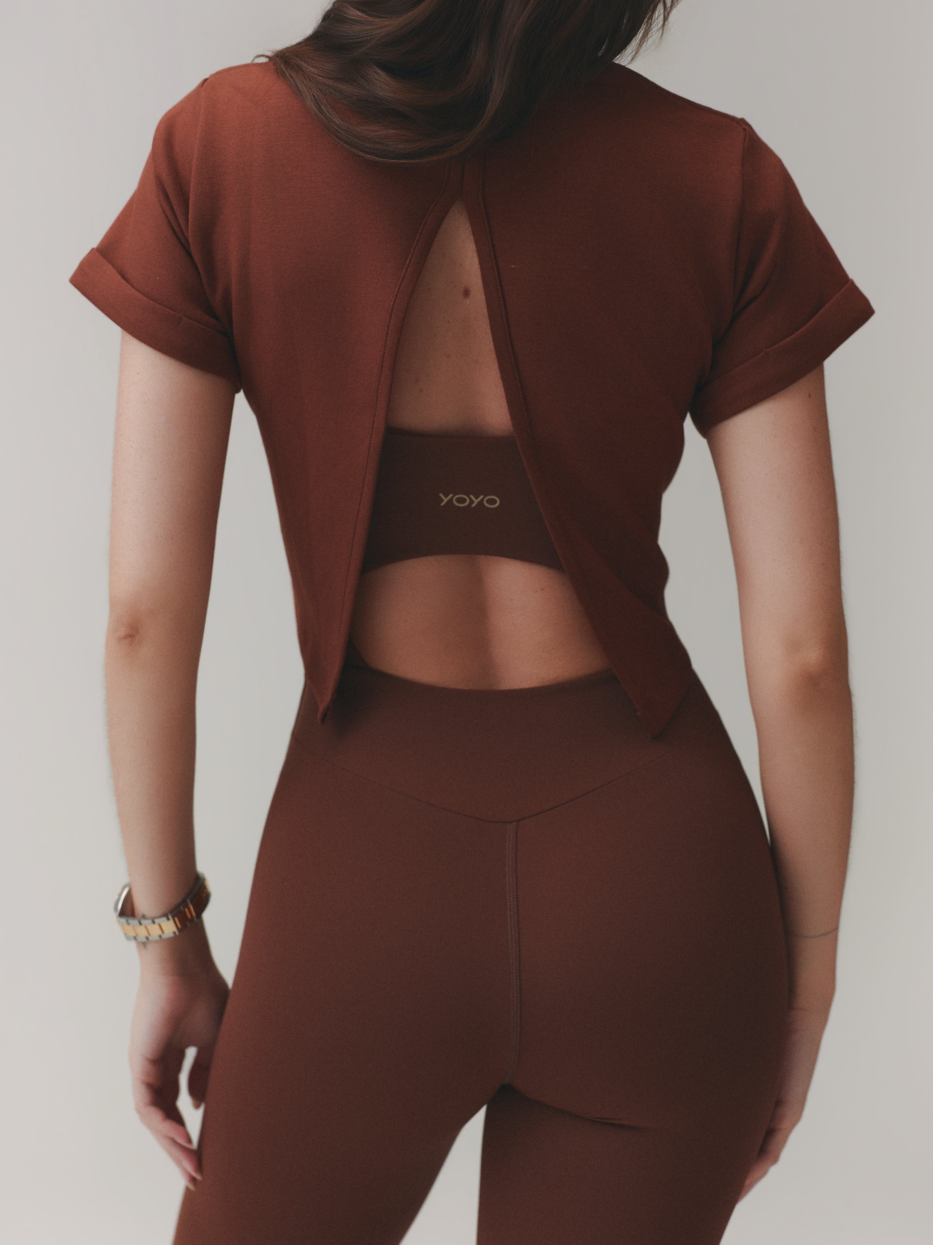 CROPPED T-SHIRT MOON COTTON™ VELVET TRUFFLE