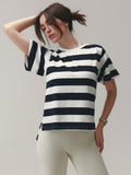 THE ESSENTIAL TEE CLOUD COTTON™ BOLD STRIPES WARM SUGAR/ OUT OF THE BLUE