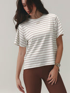 THE ESSENTIAL TEE CLOUD COTTON™ WARM SUGAR/ VELVET TRUFFLE