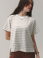 THE ESSENTIAL TEE CLOUD COTTON™ WARM SUGAR/ VELVET TRUFFLE