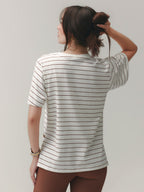 THE ESSENTIAL TEE CLOUD COTTON™ WARM SUGAR/ VELVET TRUFFLE
