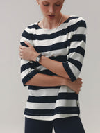 LONG SLEEVE TEE™ BOLD STRIPES WARM SUGAR/ OUT OF THE BLUE