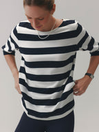LONG SLEEVE TEE™ BOLD STRIPES WARM SUGAR/ OUT OF THE BLUE
