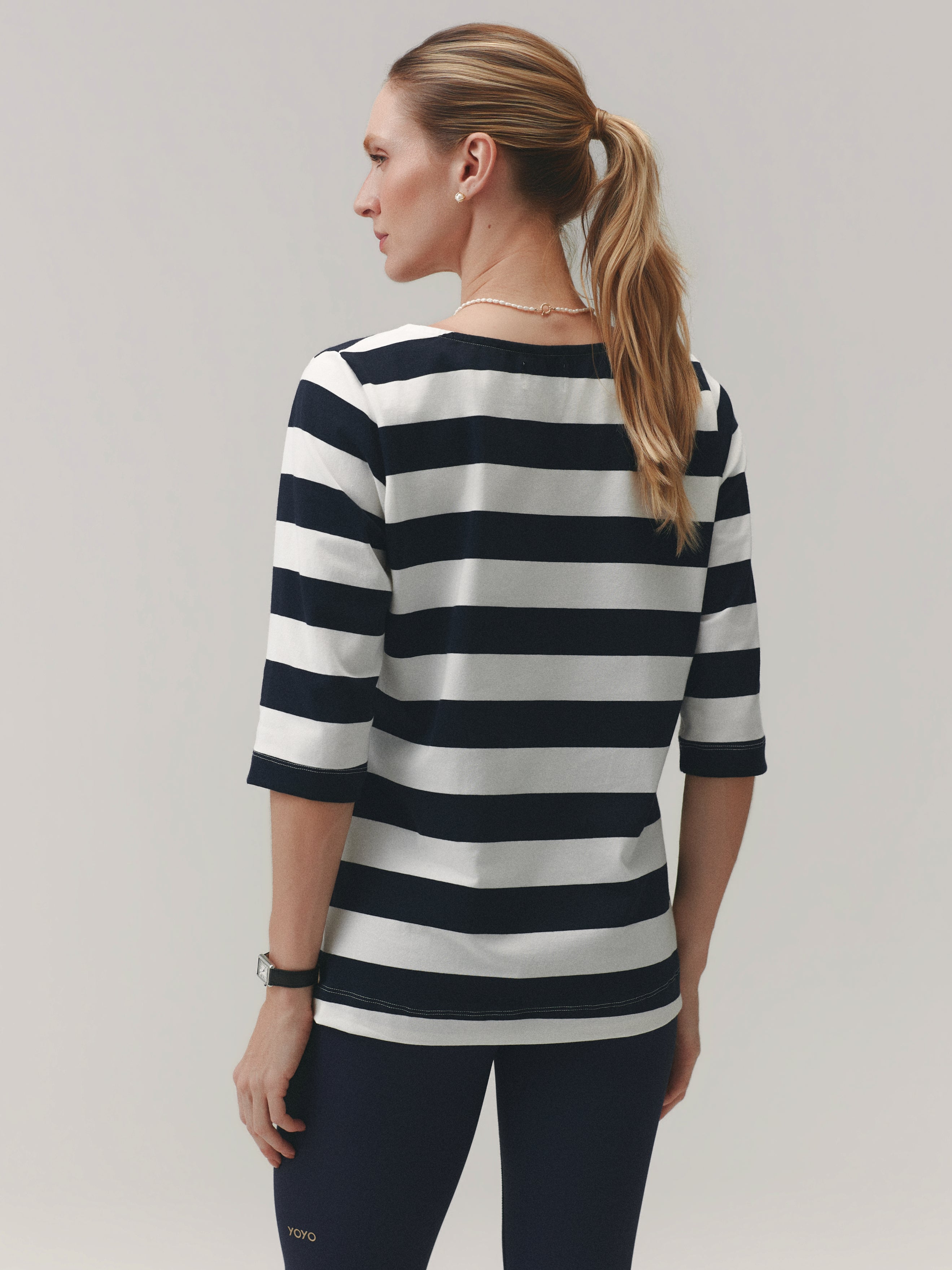 LONG SLEEVE TEE™ BOLD STRIPES WARM SUGAR/ OUT OF THE BLUE