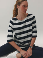 LONG SLEEVE TEE™ BOLD STRIPES WARM SUGAR/ OUT OF THE BLUE