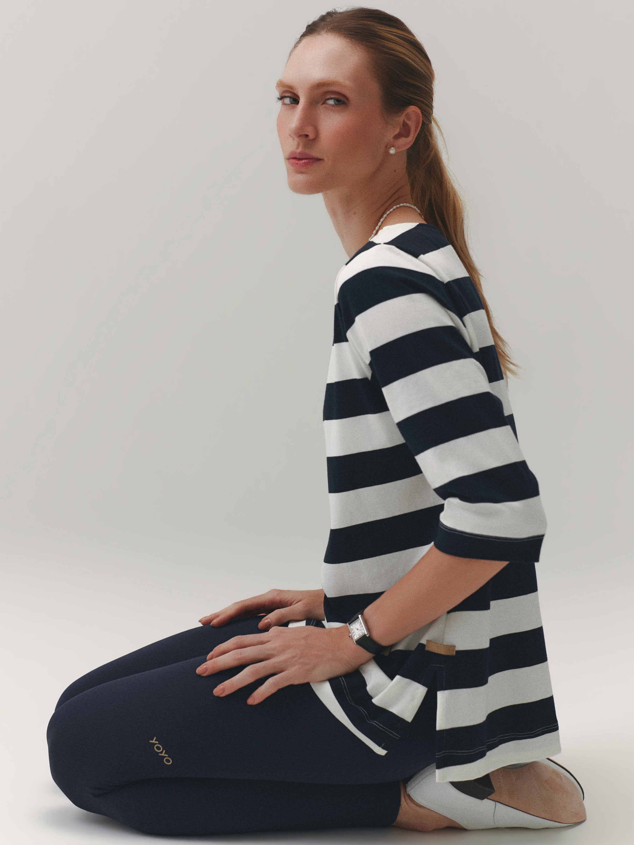 LONG SLEEVE TEE™ BOLD STRIPES WARM SUGAR/ OUT OF THE BLUE