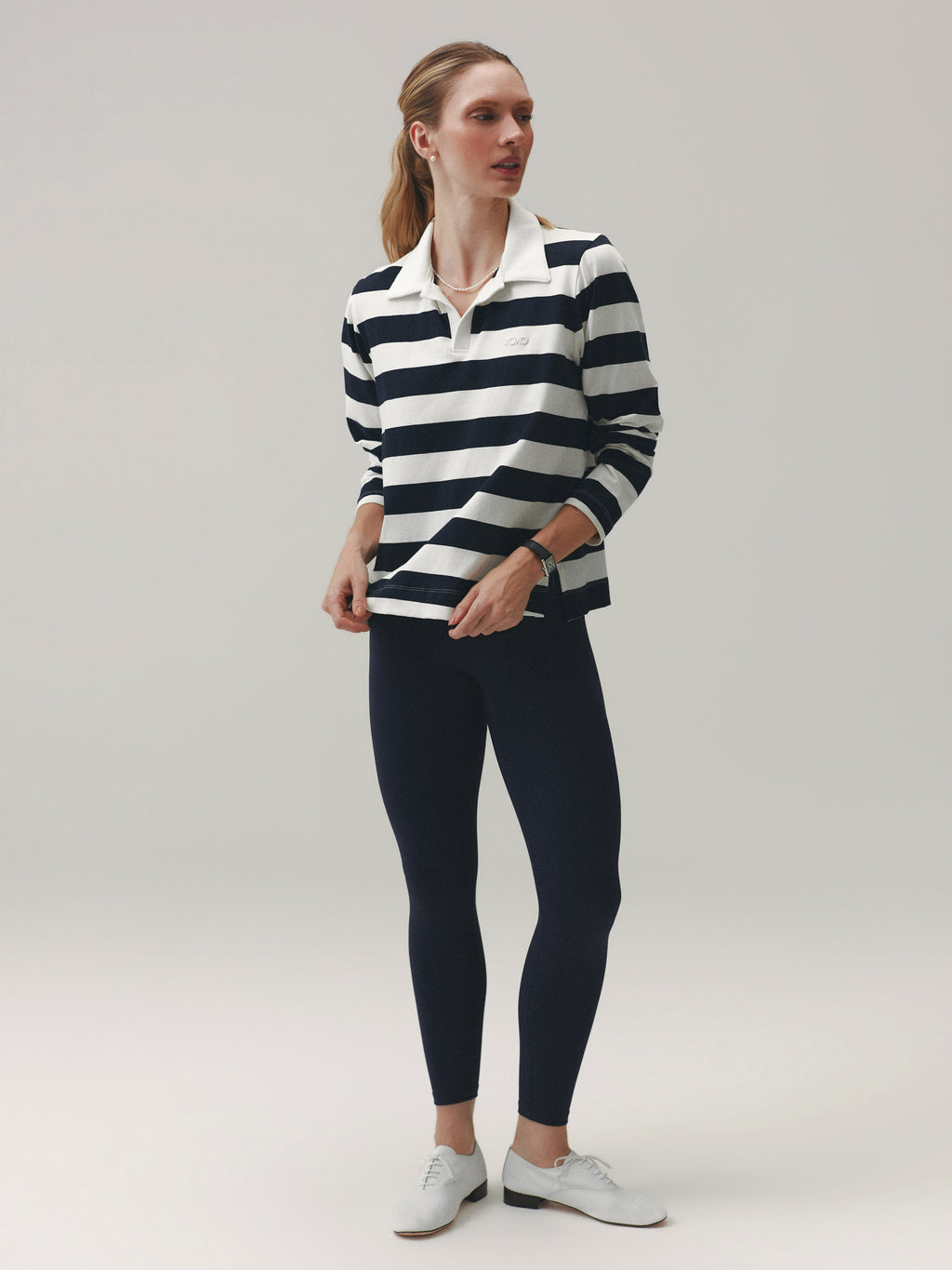LONG SLEEVE POLO™ WARM SUGAR/ OUT OF THE BLUE