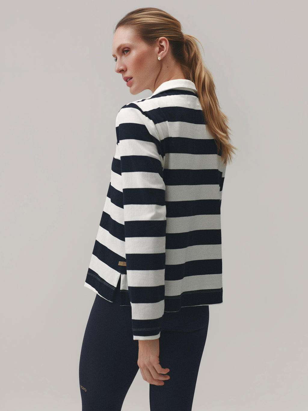 LONG SLEEVE POLO™ WARM SUGAR/ OUT OF THE BLUE
