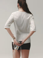 LONG SLEEVE TEE CLOUD COTTON™ WARM SUGAR/ VELVET TRUFFLE