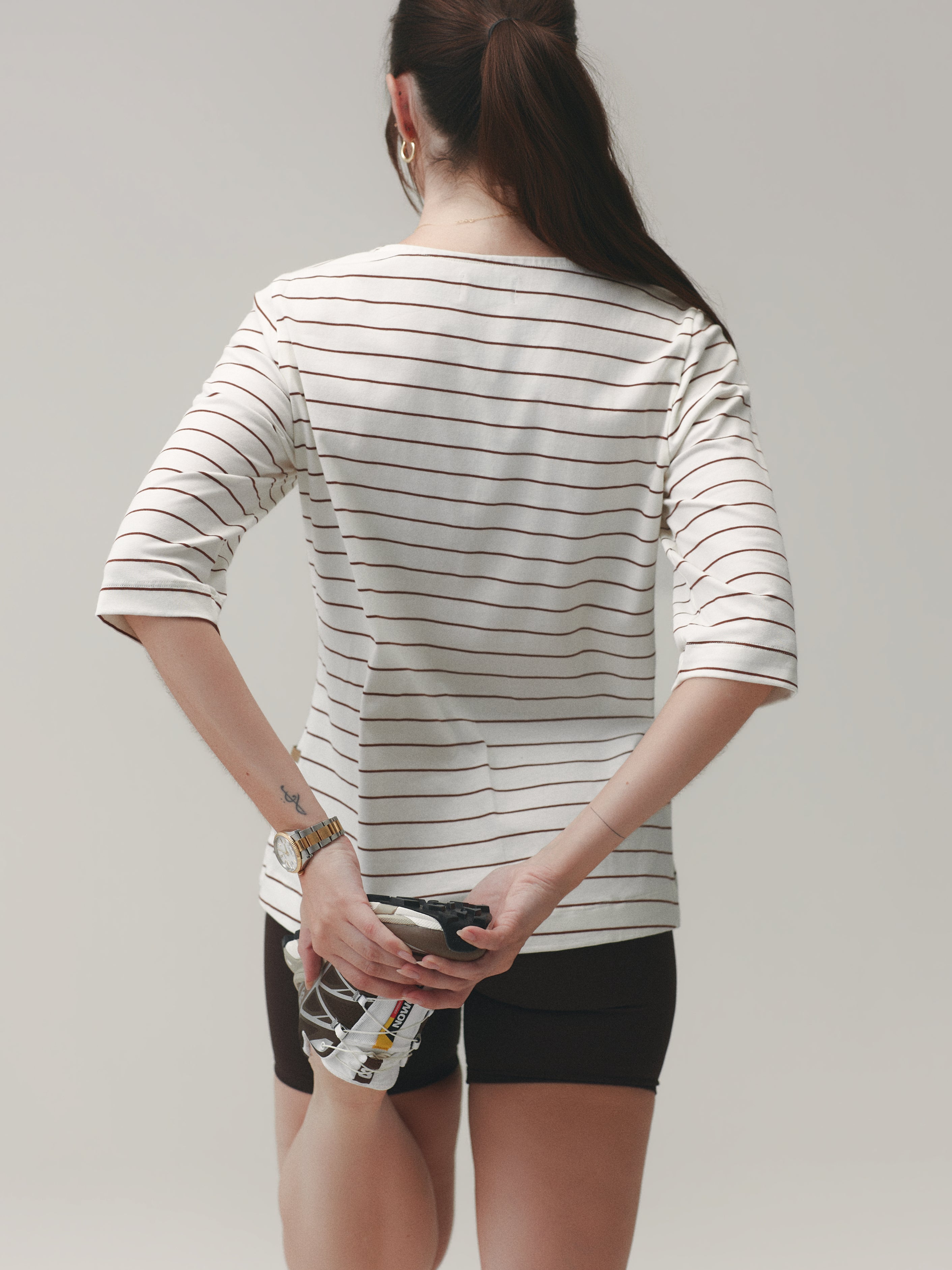LONG SLEEVE TEE CLOUD COTTON™ WARM SUGAR/ VELVET TRUFFLE