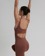 JUMPSUIT COMPRESSILK™ VELVET TRUFFLE