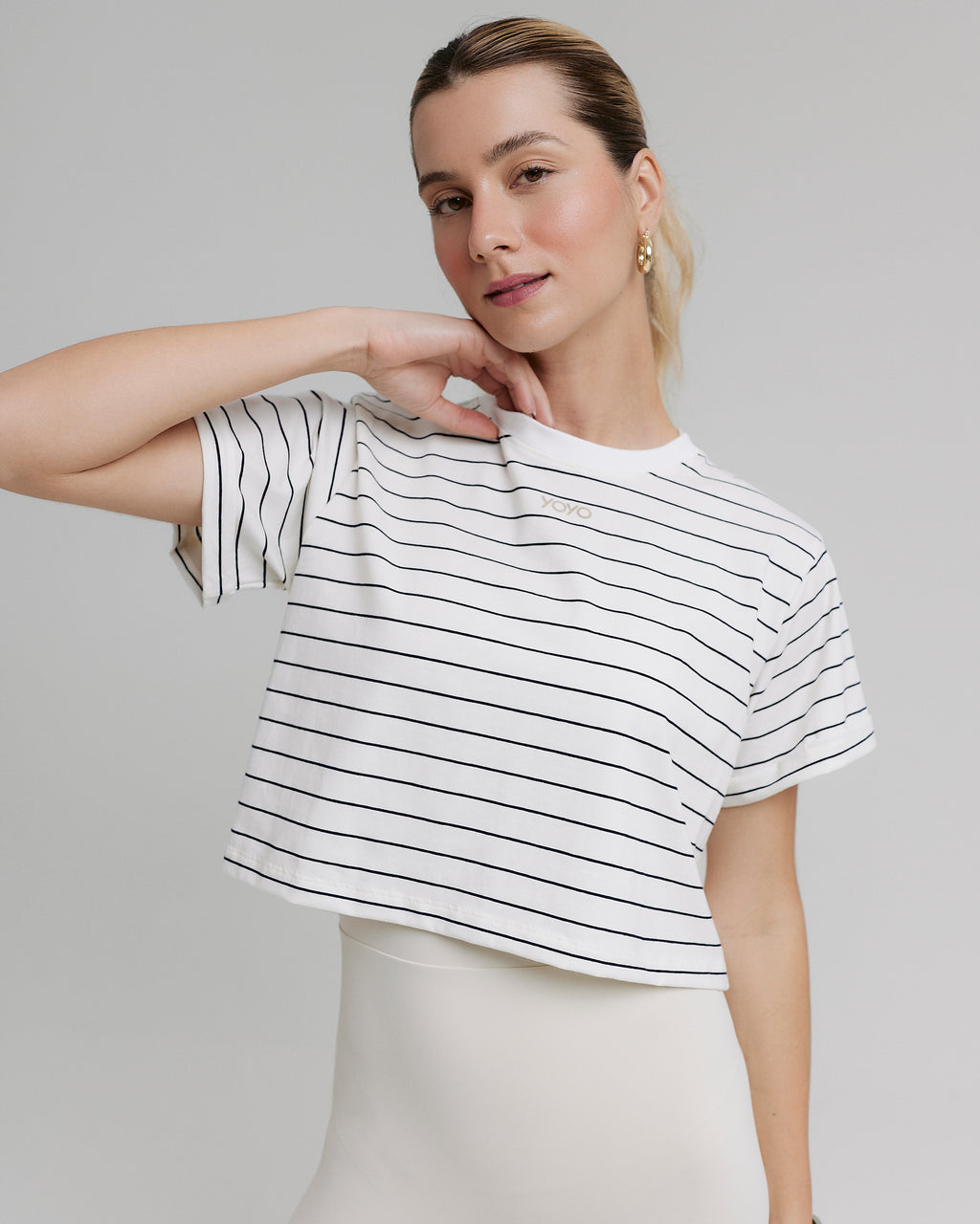 CROPPED T-SHIRT CLOUD COTTON™ WARM SUGAR / OUT OF THE BLUE