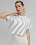 CROPPED T-SHIRT CLOUD COTTON™ WARM SUGAR / OUT OF THE BLUE