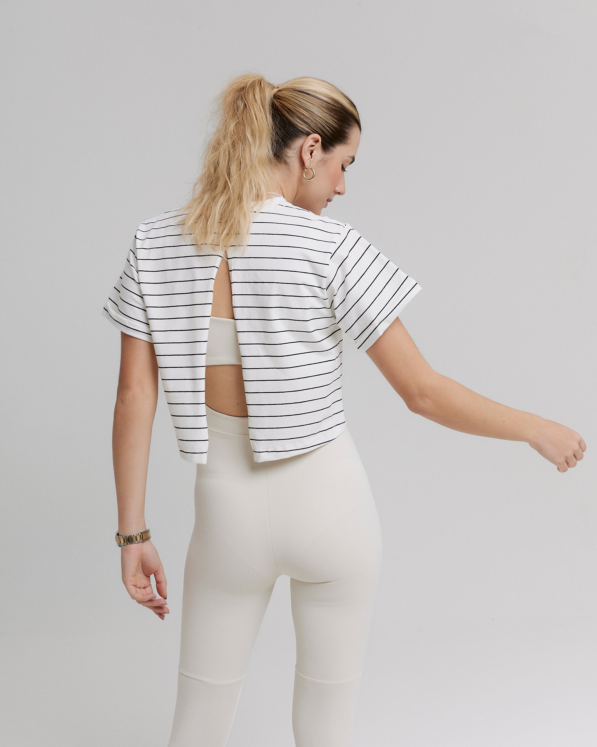 CROPPED T-SHIRT CLOUD COTTON™ WARM SUGAR / OUT OF THE BLUE