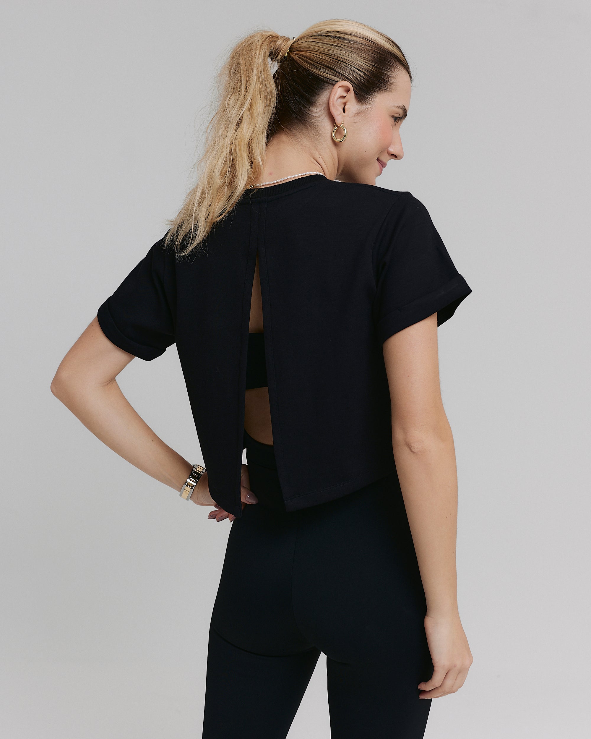 CROPPED T-SHIRT MOON COTTON™ MIDNIGHT