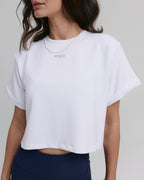 CROPPED T-SHIRT MOON COTTON™ SHEER LATTE
