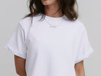 CROPPED T-SHIRT MOON COTTON™ SHEER LATTE