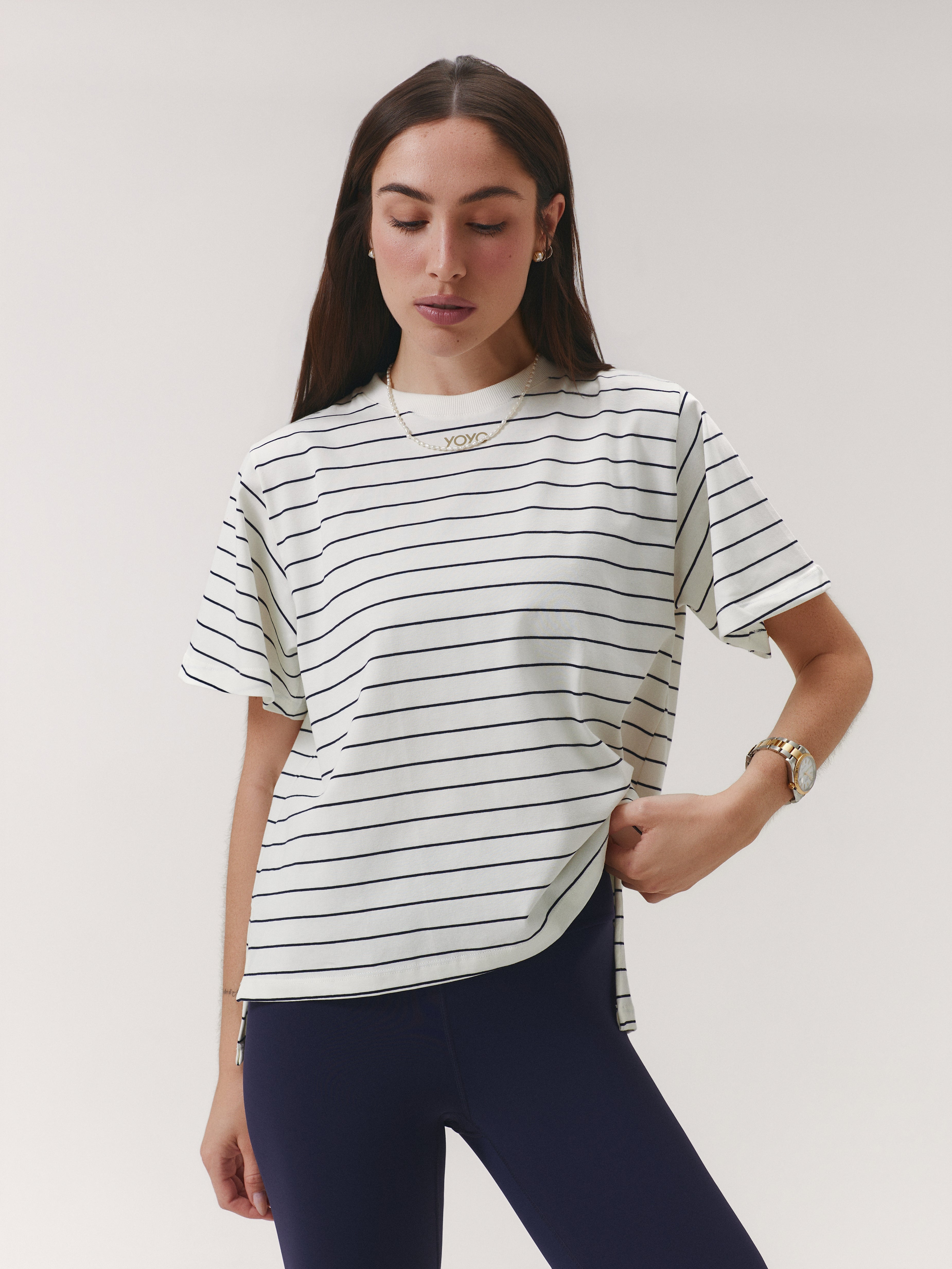 THE ESSENTIAL TEE CLOUD COTTON™ WARM SUGAR/ OUT OF THE BLUE